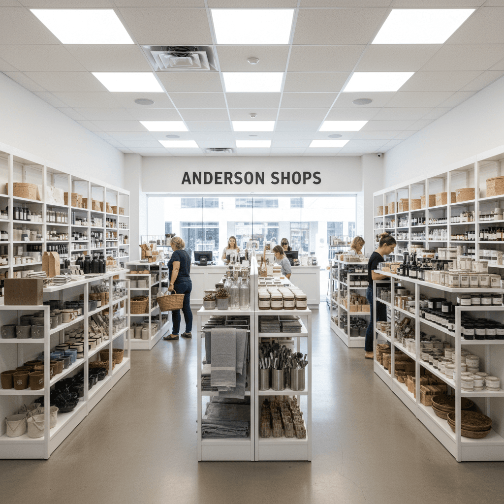 Interior view of Anderson Shops retail space