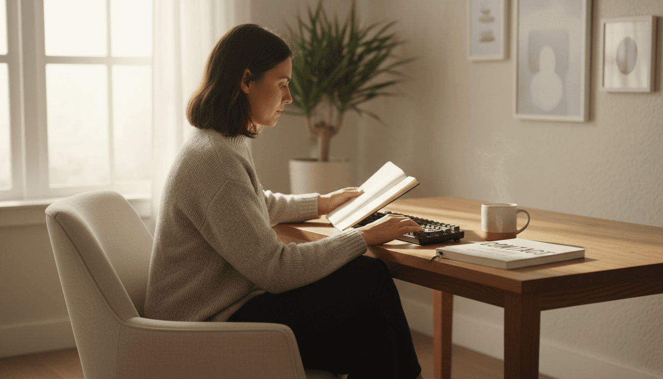 Person working at desk ready to help with your inquiry